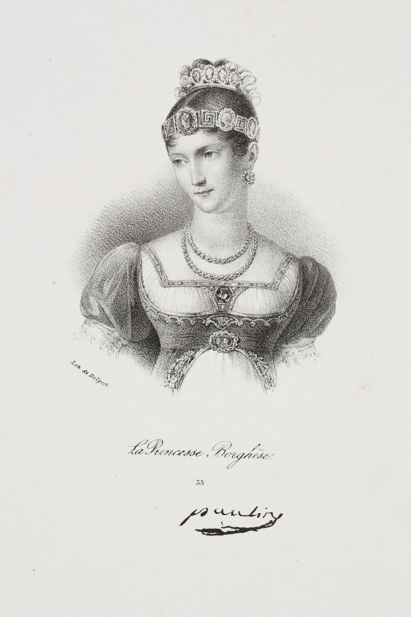 Pauline Borghese hercegnő (Marie Paulette Bonaparte) portréja alkotó: Francois Seraphin Delpech