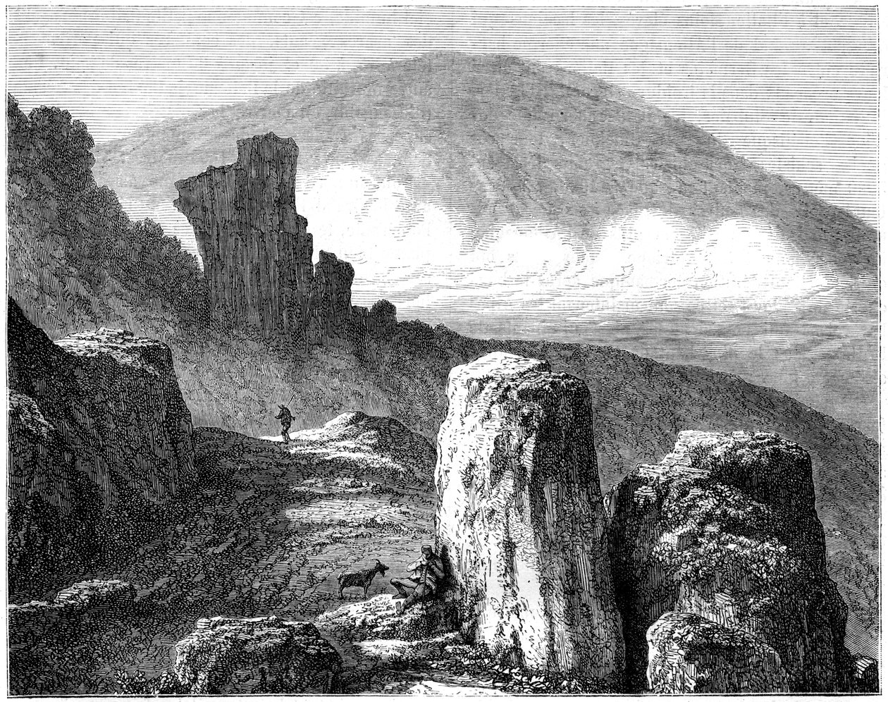 Brocken, vagy Blocksberg, Harz-hegység, Németország, 19. század alkotó: Francois Stroobant