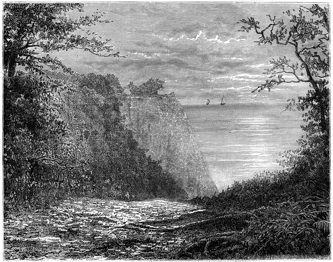 Krétasziklák a Königsstuhlnál, Rügen, Németország, 19. század. alkotó: Francois Stroobant