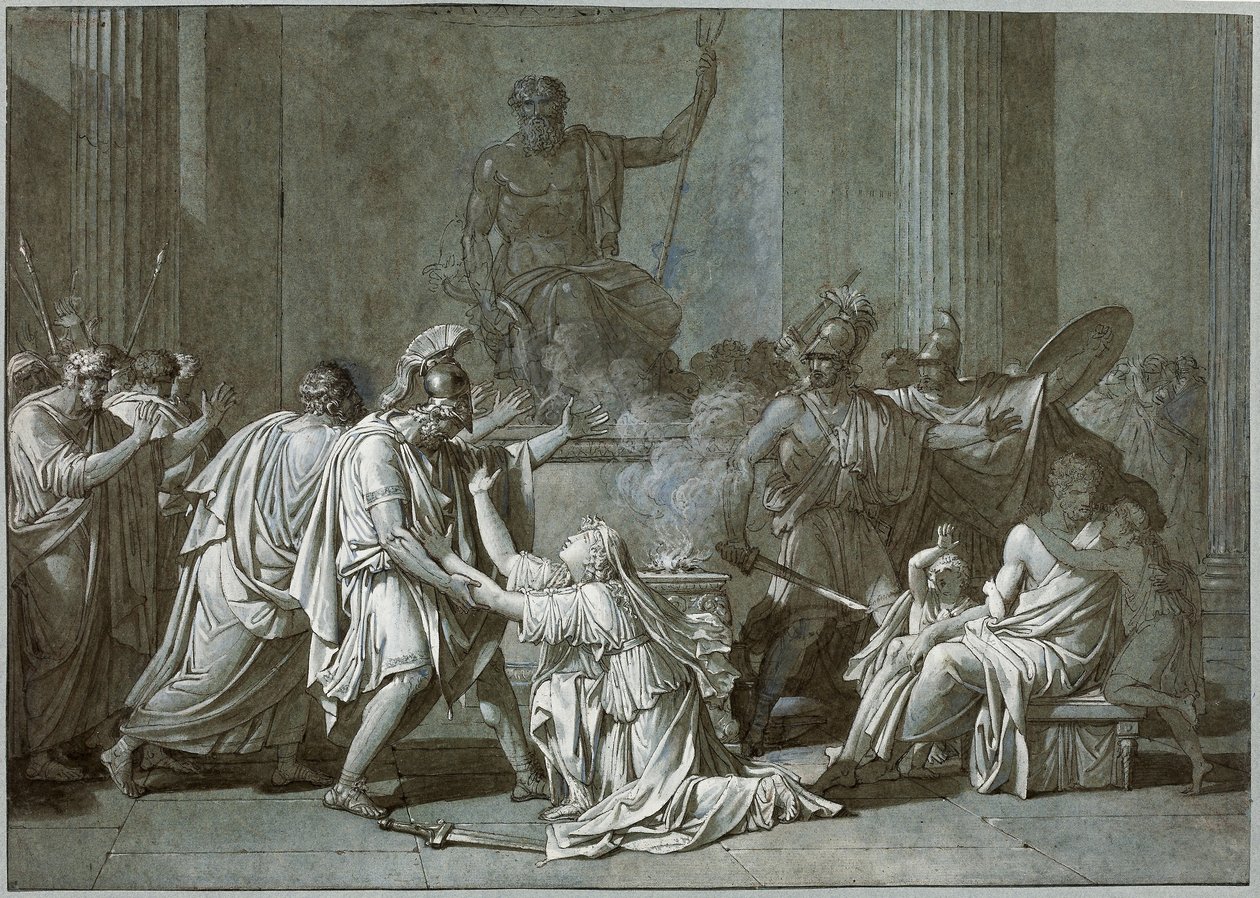 Cléombrote és Léonidas, 1795 körül (toll és tinta gouache papíron) alkotó: Francois Xavier Fabre
