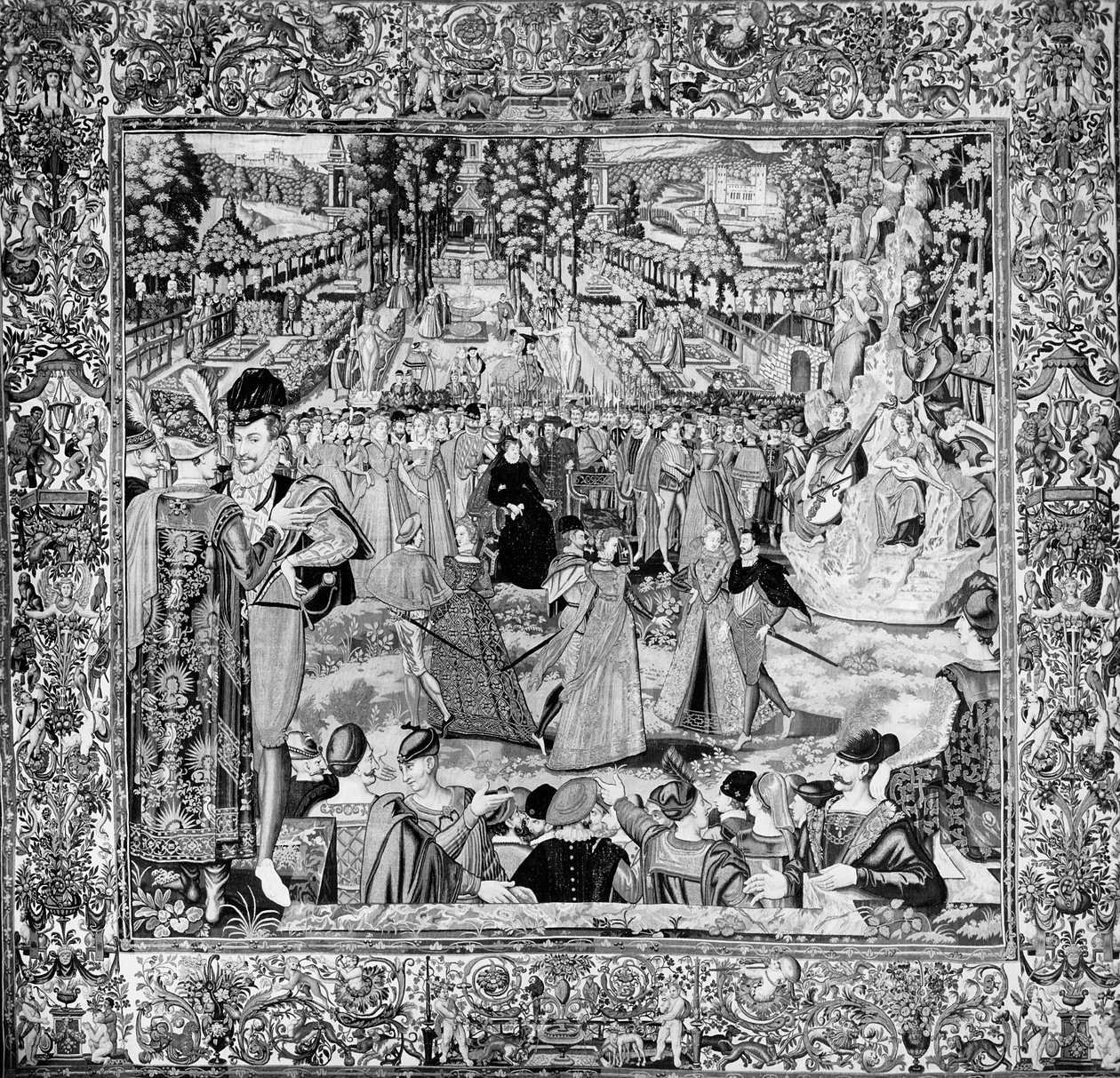 Fesztivál a lengyel nagykövetek tiszteletére Medici Katalin (1519-89) és III. Henrik (1551-89) jelenlétében alkotó: Francois after Quesnel