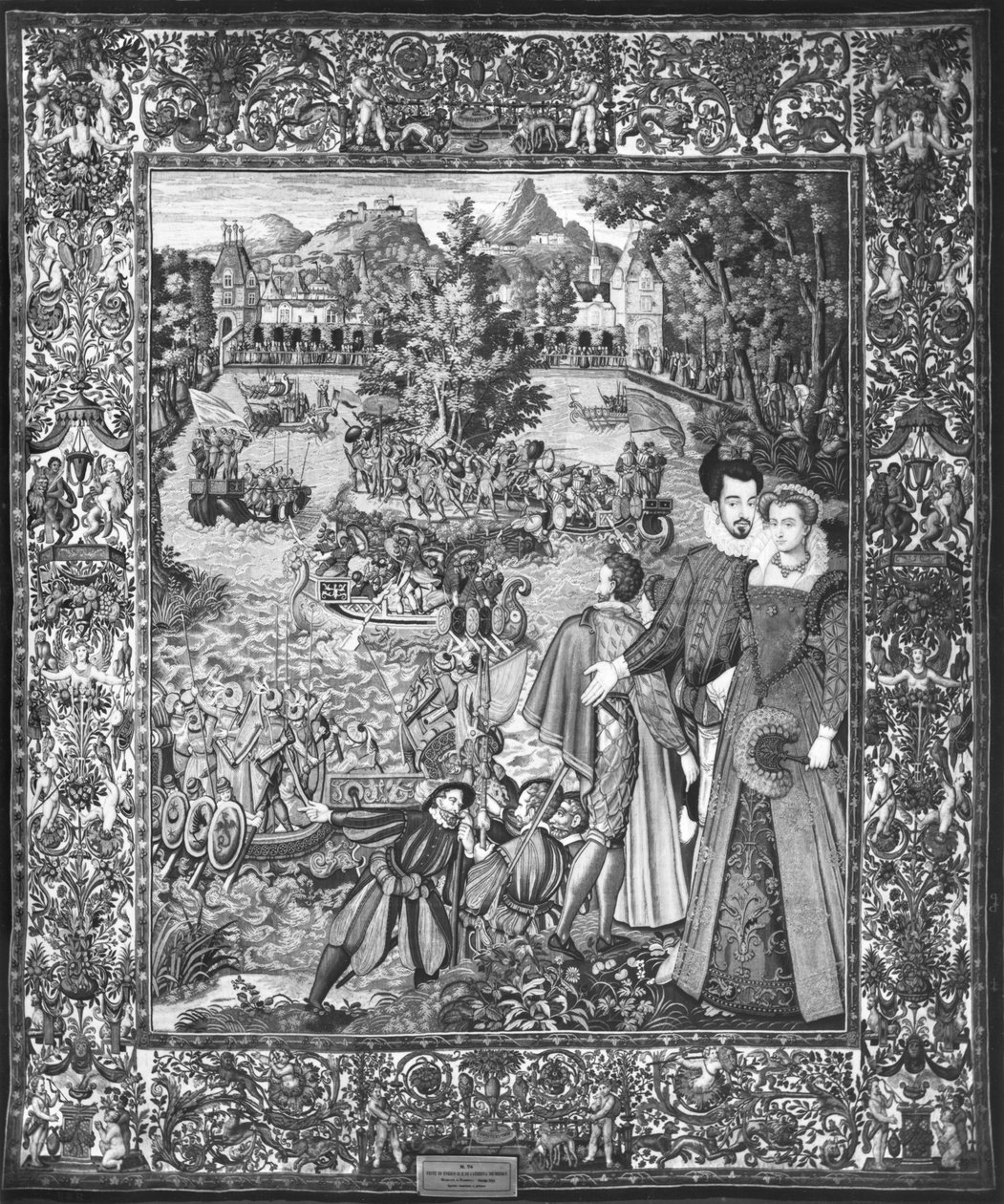 Henri III (1551-89) és Louise de Lorraine (1553-1601) vízi fesztiválja, brüsszeli műhely, 1580 körül alkotó: Francois after Quesnel