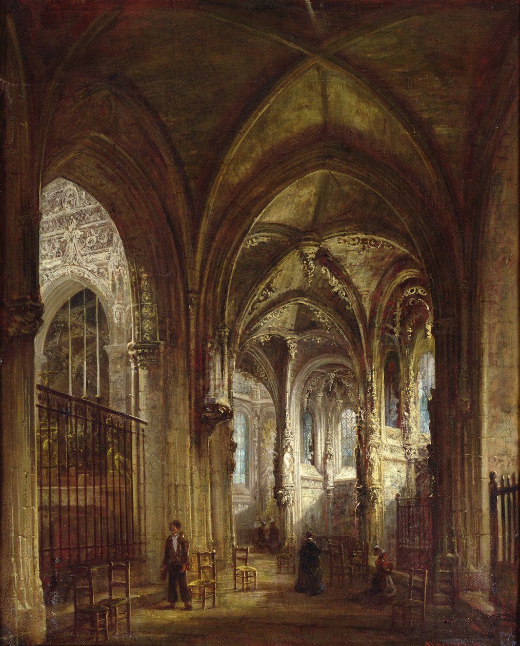 A St. Pierre-templom belseje, Caen, 1861 alkotó: Francois d