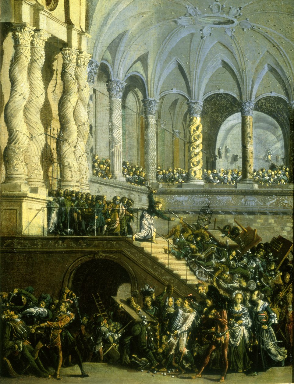 Krisztus kiűzi a pénzkölcsönzőket a templomból alkotó: Francois de Nome