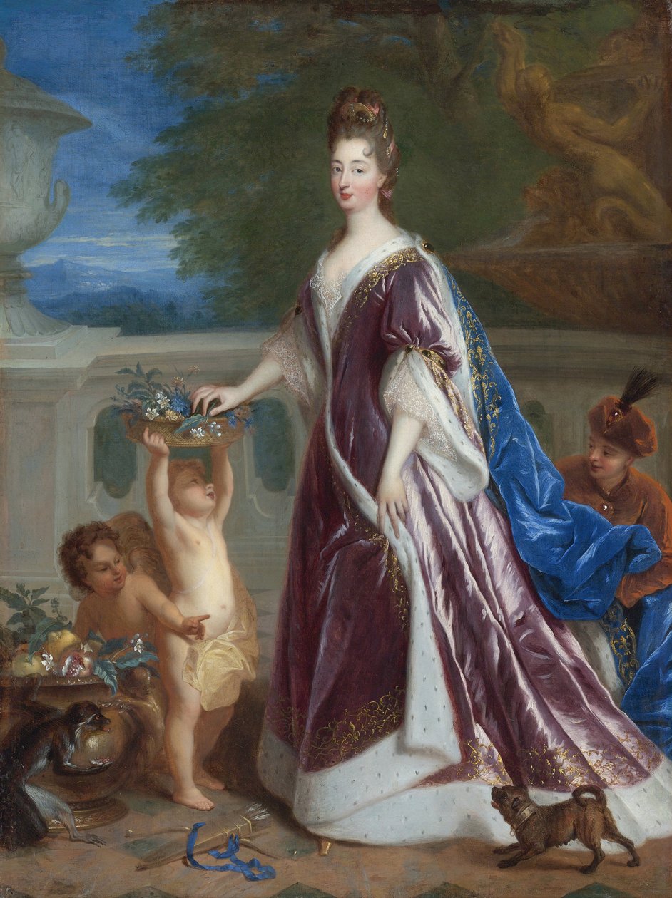 ""A bajor vagy pfalzi Elisabeth-Charlotte (Elisabeth Charlotte) portréja (1652-1722)" (Elizabeth Charlotte, Palatinus hercegnő) Francois de Troy (1645-1730) festménye 17. századi magángyűjtemény alkotó: Francois de Troy
