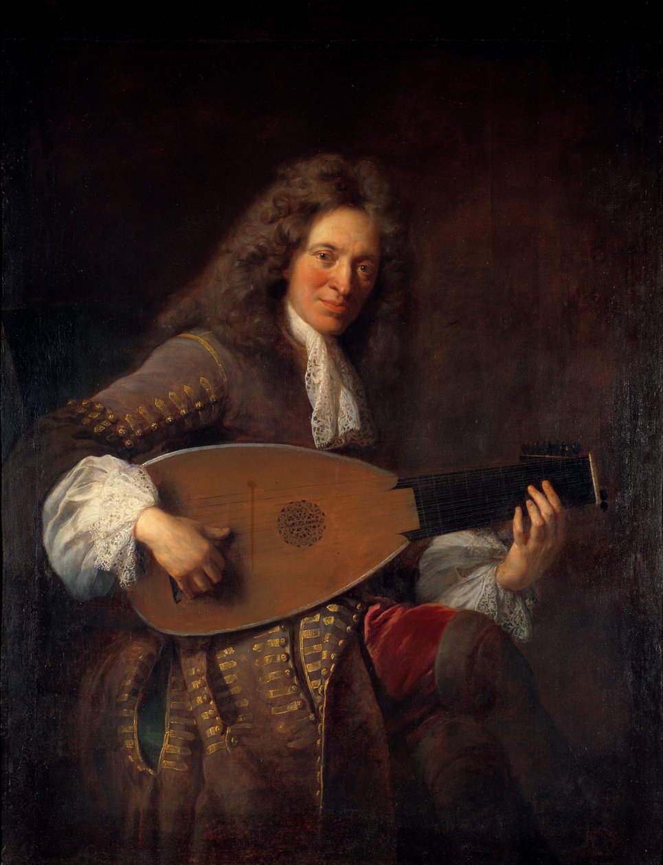 Charles Mouton (1626-1710) lantos portréja Francois de Troy (1645-1730) festménye 1690 V. 1,38x1,06 m alkotó: Francois de Troy