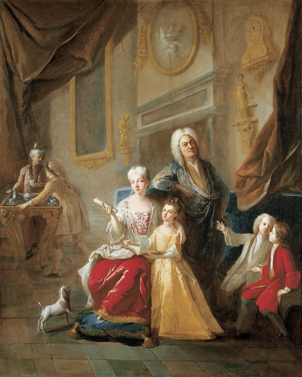 Egy család portréja a belső térben alkotó: Jean François de Troy