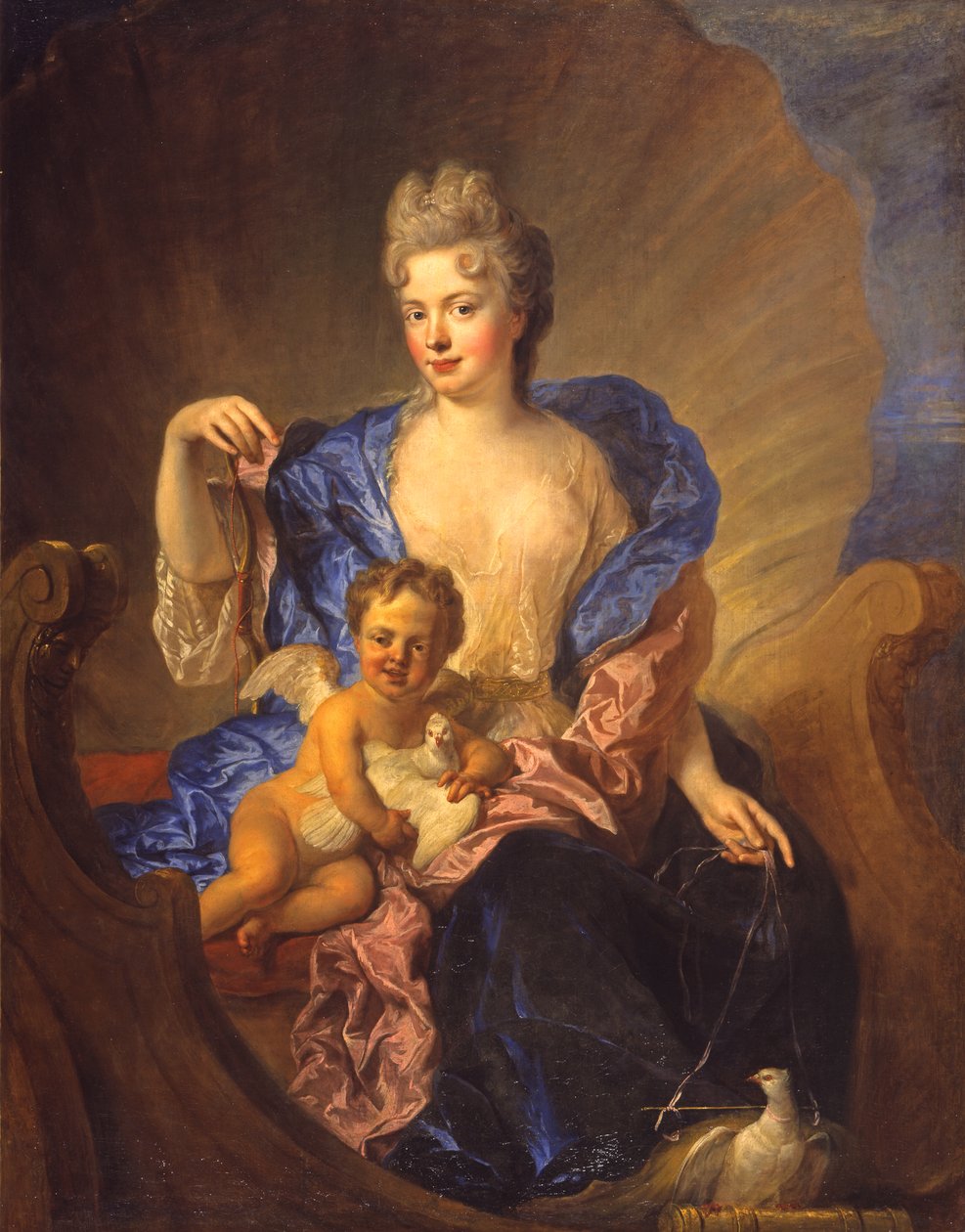 Von Cosel grófnő és fia, mint Vénusz és Ámor, 1712-1715 körül (olaj, vászon) alkotó: Francois de Troy