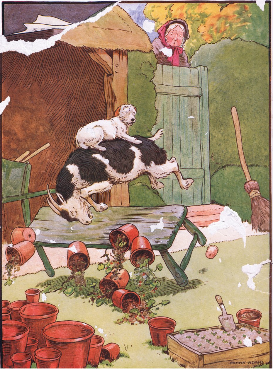 Elment a szabóhoz, hogy kabátot vegyen neki: amikor visszajött, kecskén lovagolt, 1930-as évek alkotó: Frank Adams