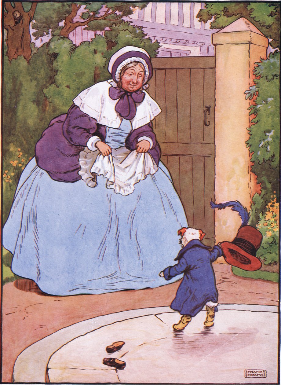 A hölgy pukedlizett, a kutya meghajolt, a hölgy azt mondta, hogy a szolgája, a kutya azt mondta, hogy - bow-wow, 1930s alkotó: Frank Adams