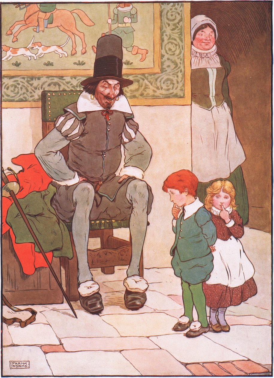 A nagybácsi elvette a fiút és a lányt, és arra kérte őket, hogy ne féljenek., 1930-as évek alkotó: Frank Adams