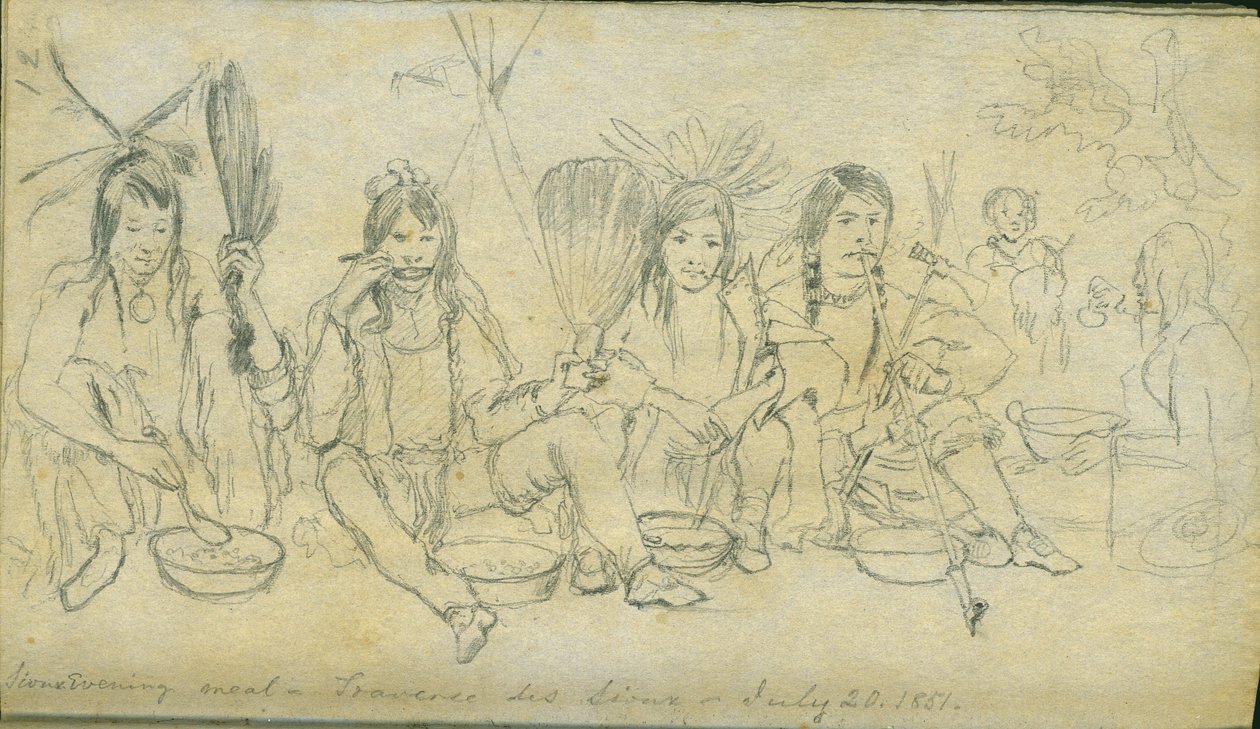 Sioux vacsora, Traverse des Sioux, 1851. július 20 alkotó: Frank Blackwell Mayer