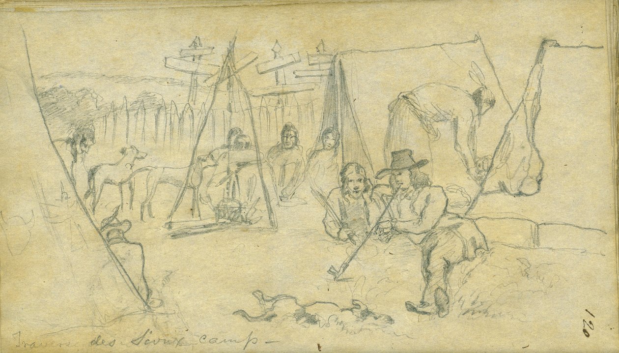 Traverse des Sioux tábor, 1851 alkotó: Frank Blackwell Mayer