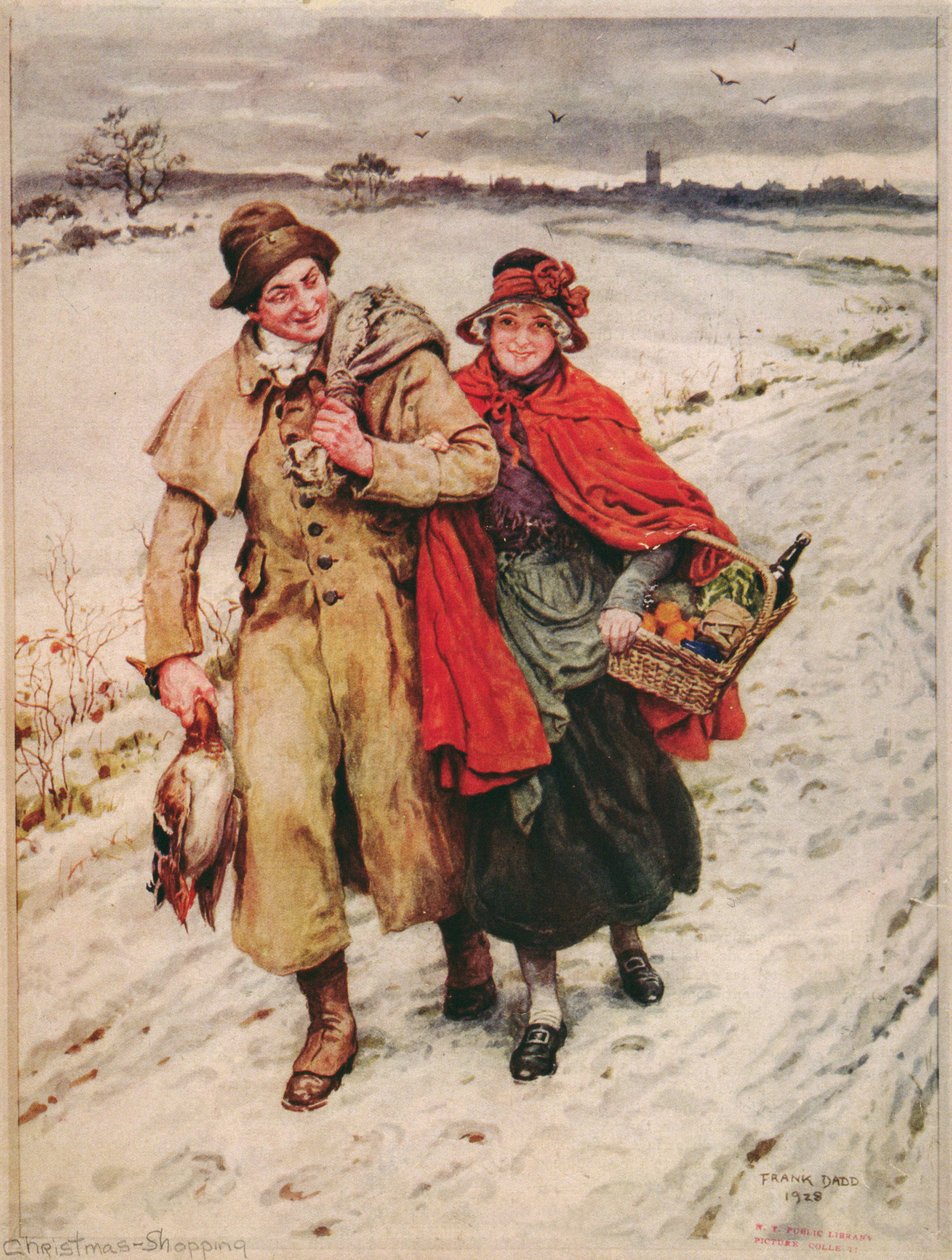 Karácsonyi vásárlás, karácsonyi kártya alkotó: Frank Dadd