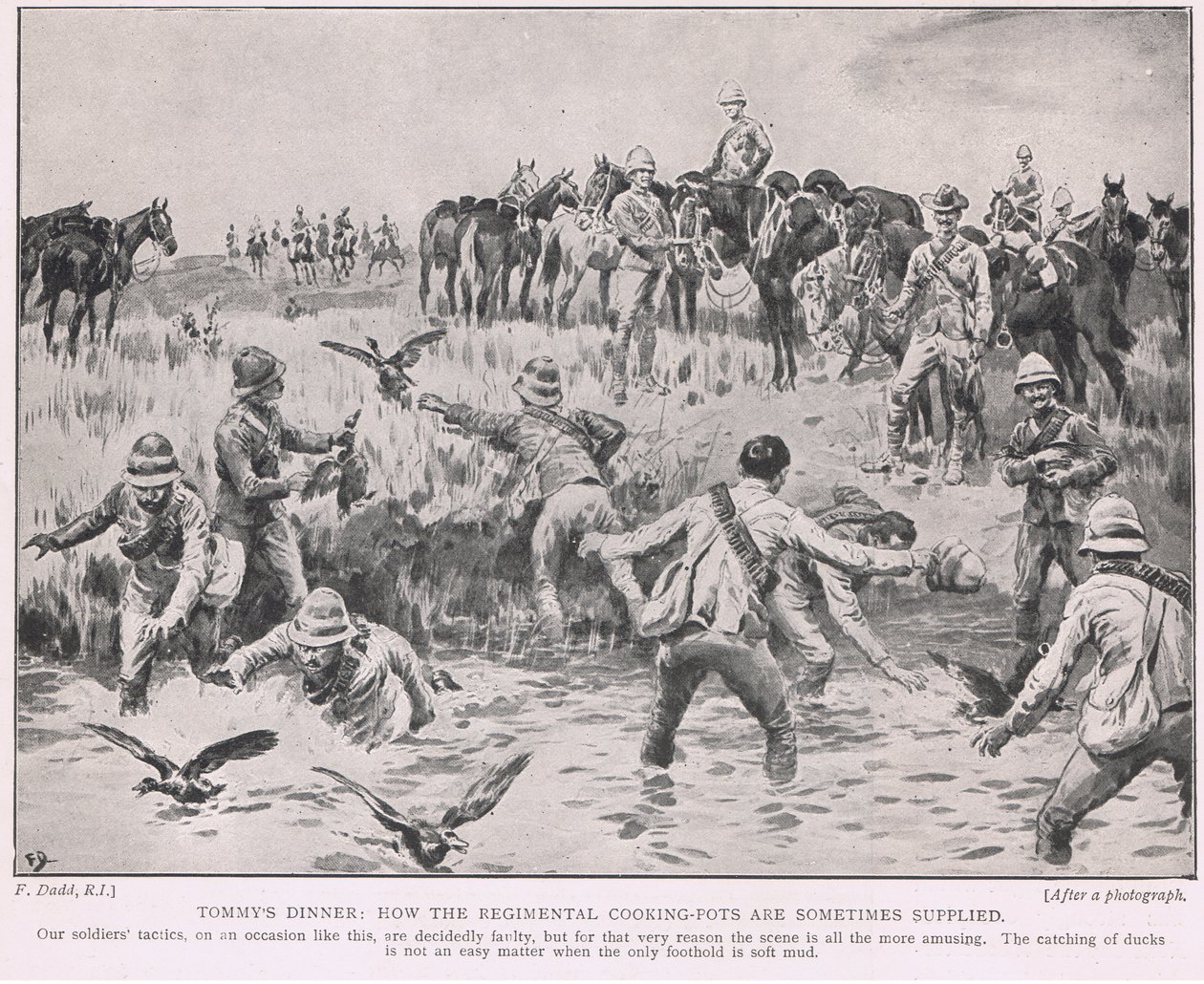 Tommy étkezője; hogyan látják el néha az ezred főzőedényeit alkotó: Frank Dadd