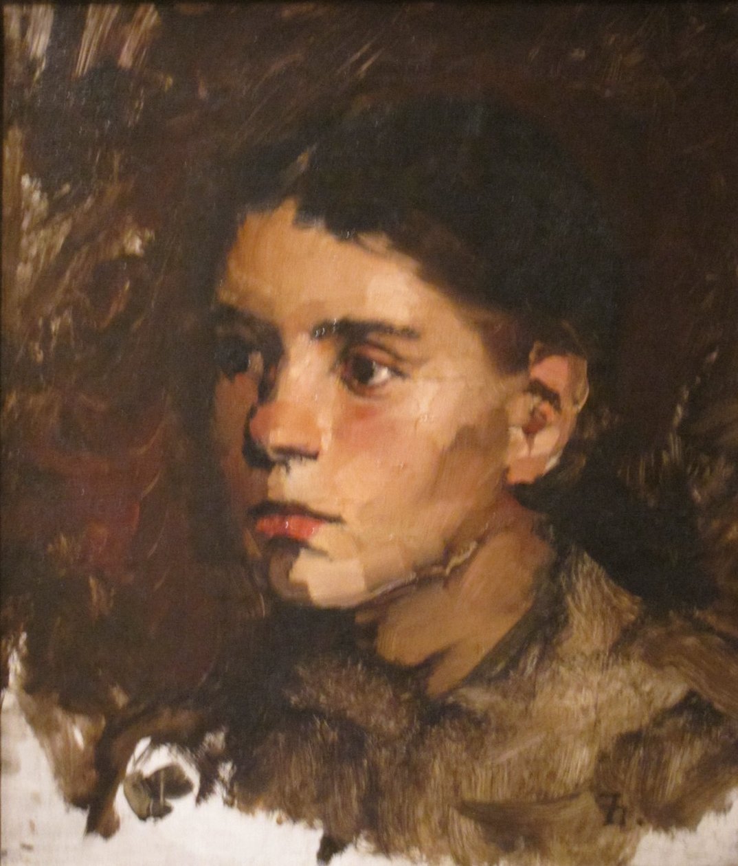 Egy fiatal lány feje alkotó: Frank Duveneck