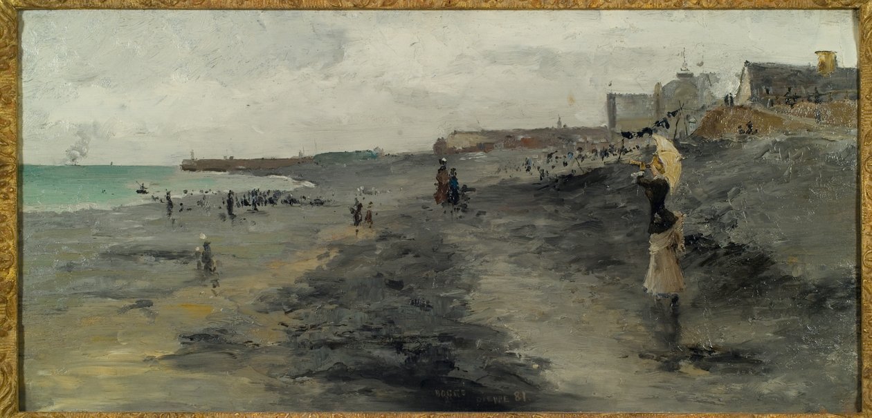 Dieppe tengerpartja, 1881 alkotó: Frank Myers Boggs