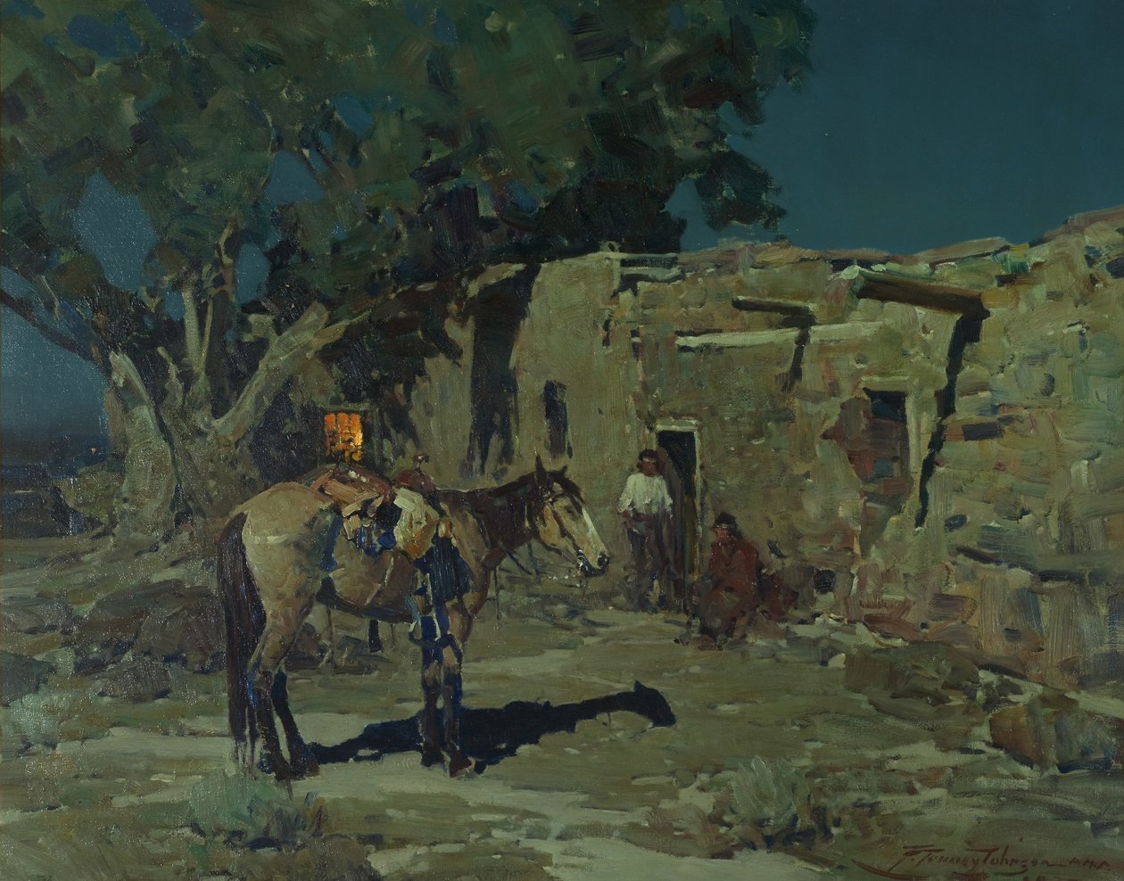 Old Isleta, 1935 alkotó: Frank Tenney Johnson