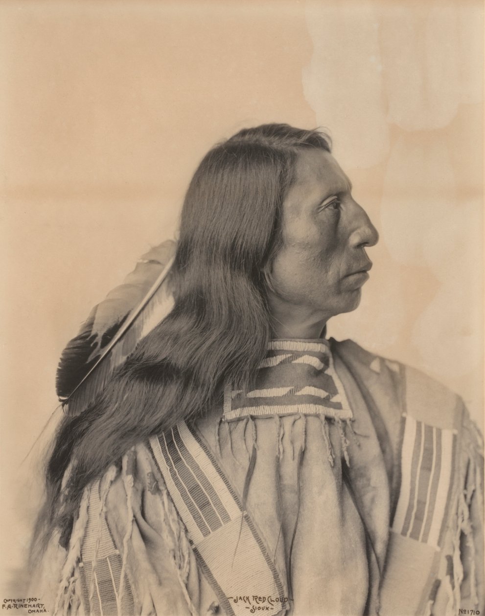 Jack Red Cloud, sziú indián portréja, 19. század végén. alkotó: Frank A. Rinehart