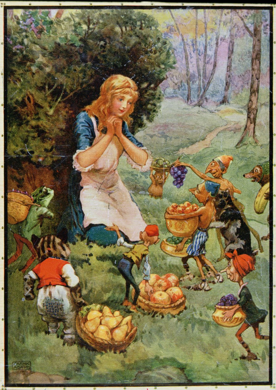 „Goblin Market” – DG. Rossetti (1828-82) illusztrációja M.D.Belgrave és H.Hart „Gyermektörténetei a költőktől” című művében alkotó: Frank Adams
