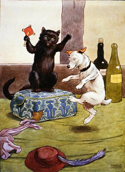 Illusztráció a „The Beautiful Book of Nursery Rhymes, Stories and Pictures” című könyvből, kiadó: Blackie & Son (színes litho) alkotó: Frank Adams