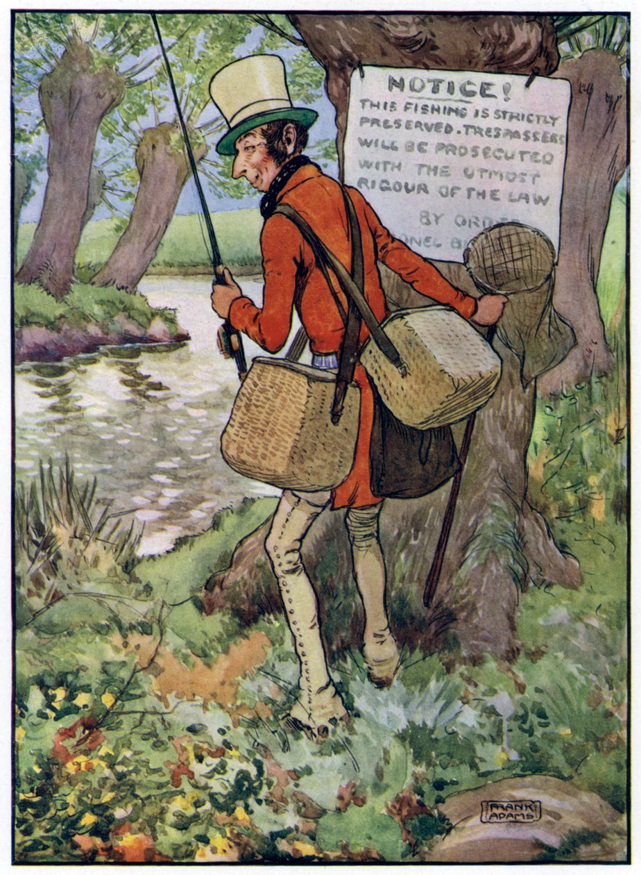 Három vidám halász (színes litográfia) alkotó: Frank Adams