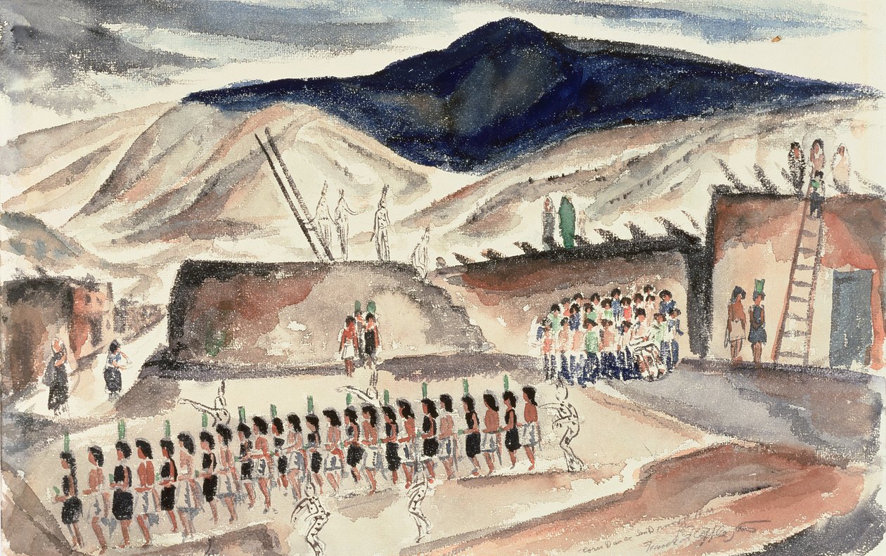 Green Corn Dance, Santa Domingo, N.M., 1932 előtt (wc papíron) alkotó: Frank Applegate