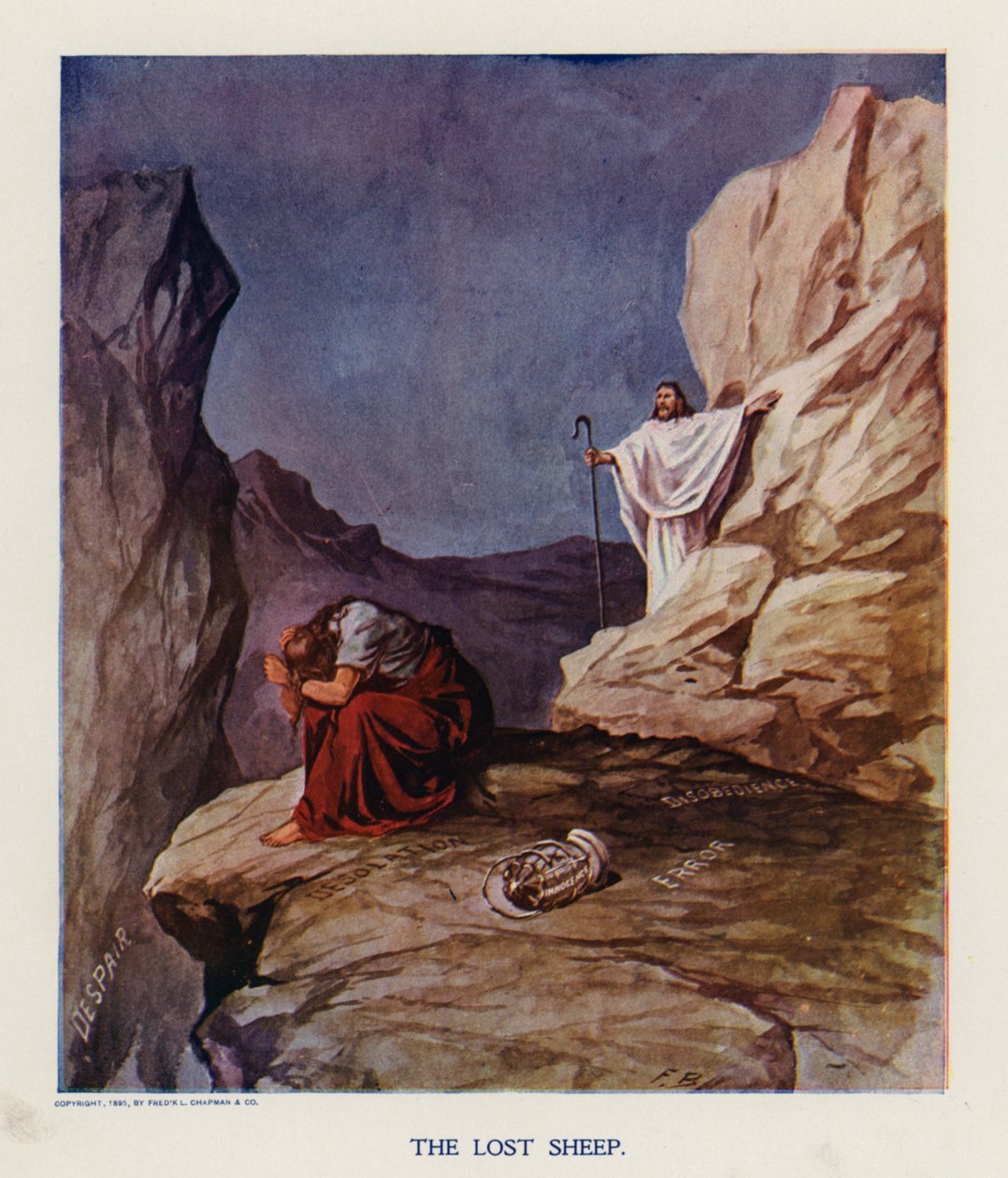 Az elveszett bárány (színes litográfia) alkotó: Frank Beard