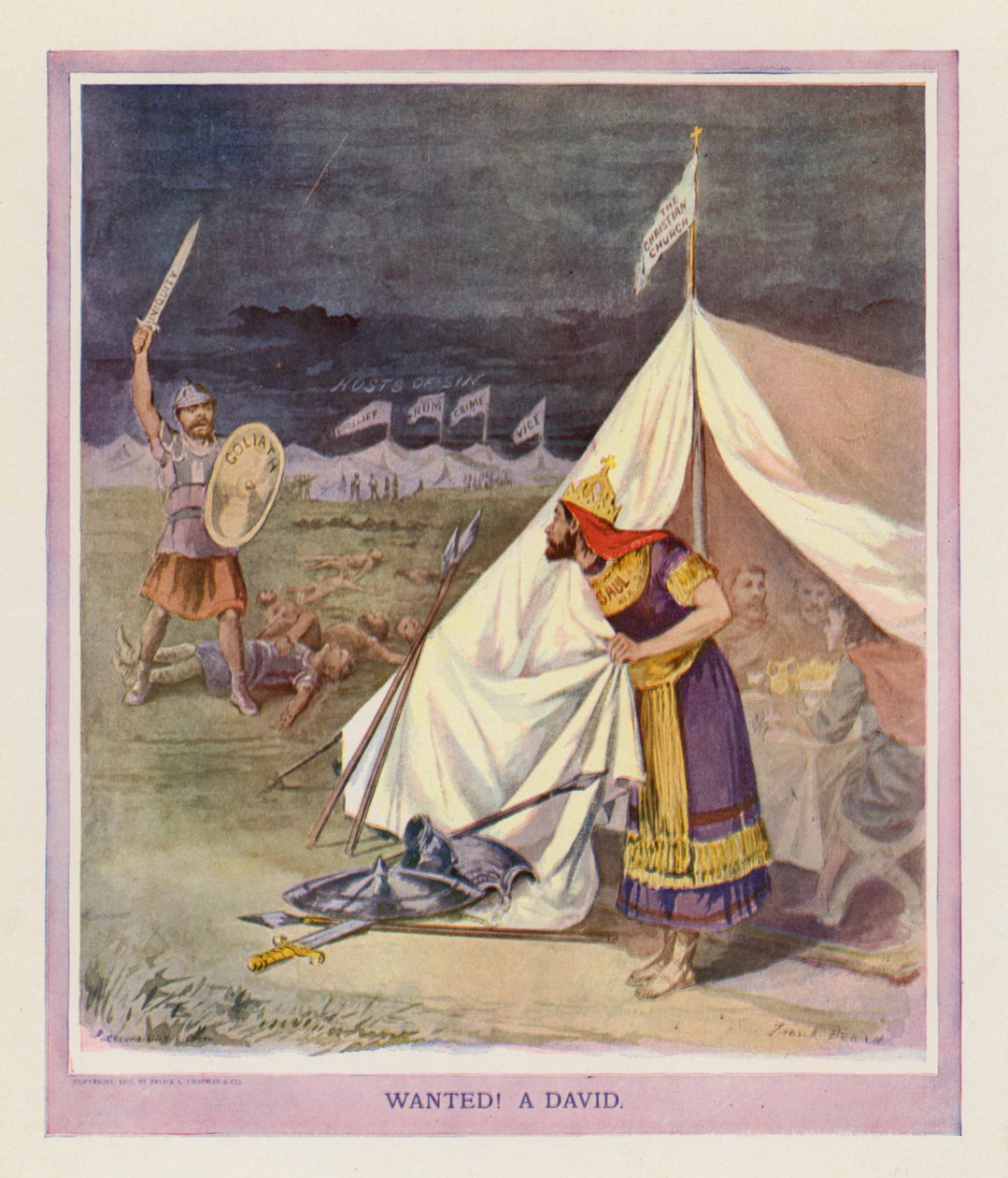 Keresett! A David (színes litográfia) alkotó: Frank Beard