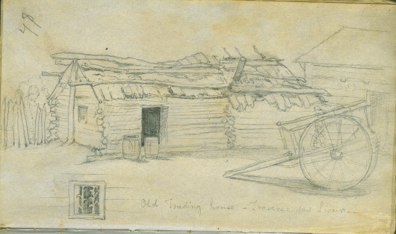 Régi kereskedőház, Traverse des Sioux, 1851 alkotó: Frank Blackwell Mayer