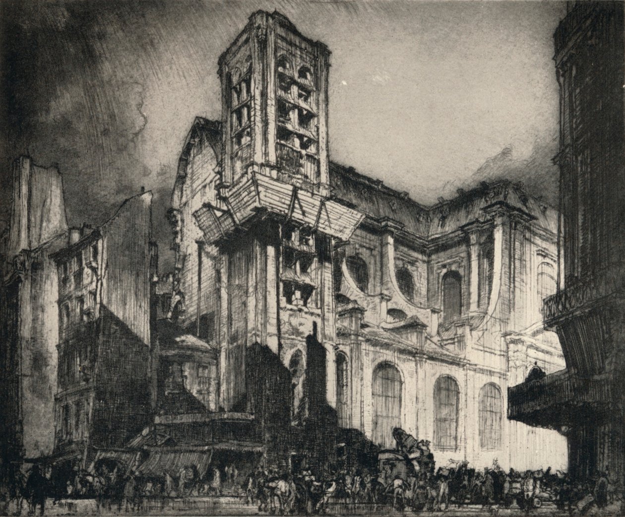 "Szent Miklós-du-Chardonnet templom", 1915 alkotó: Frank Brangwyn