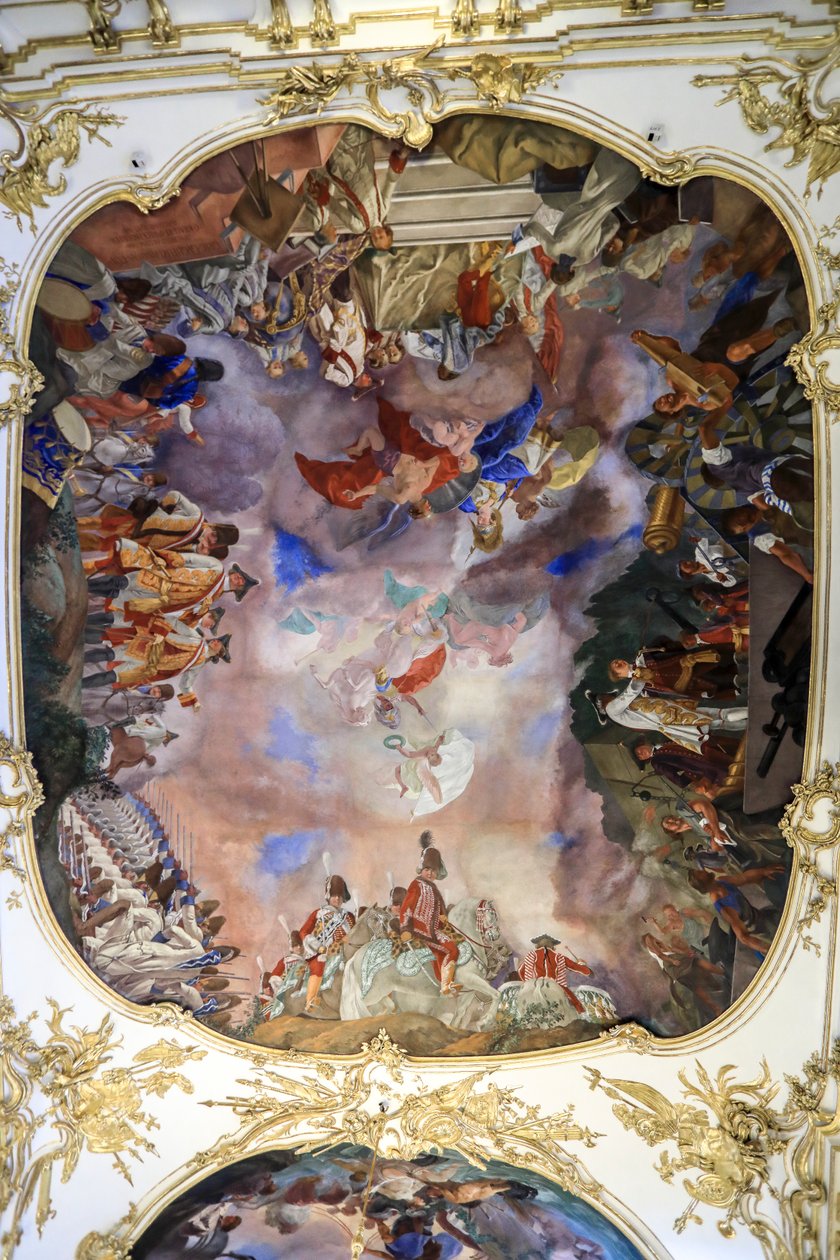 Mennyezeti freskó a schönbrunni kastély nagy galériájában, Martial Allegory, Bécs, Ausztria
, 2024 (fotó) alkotó: Frank Buffetrille