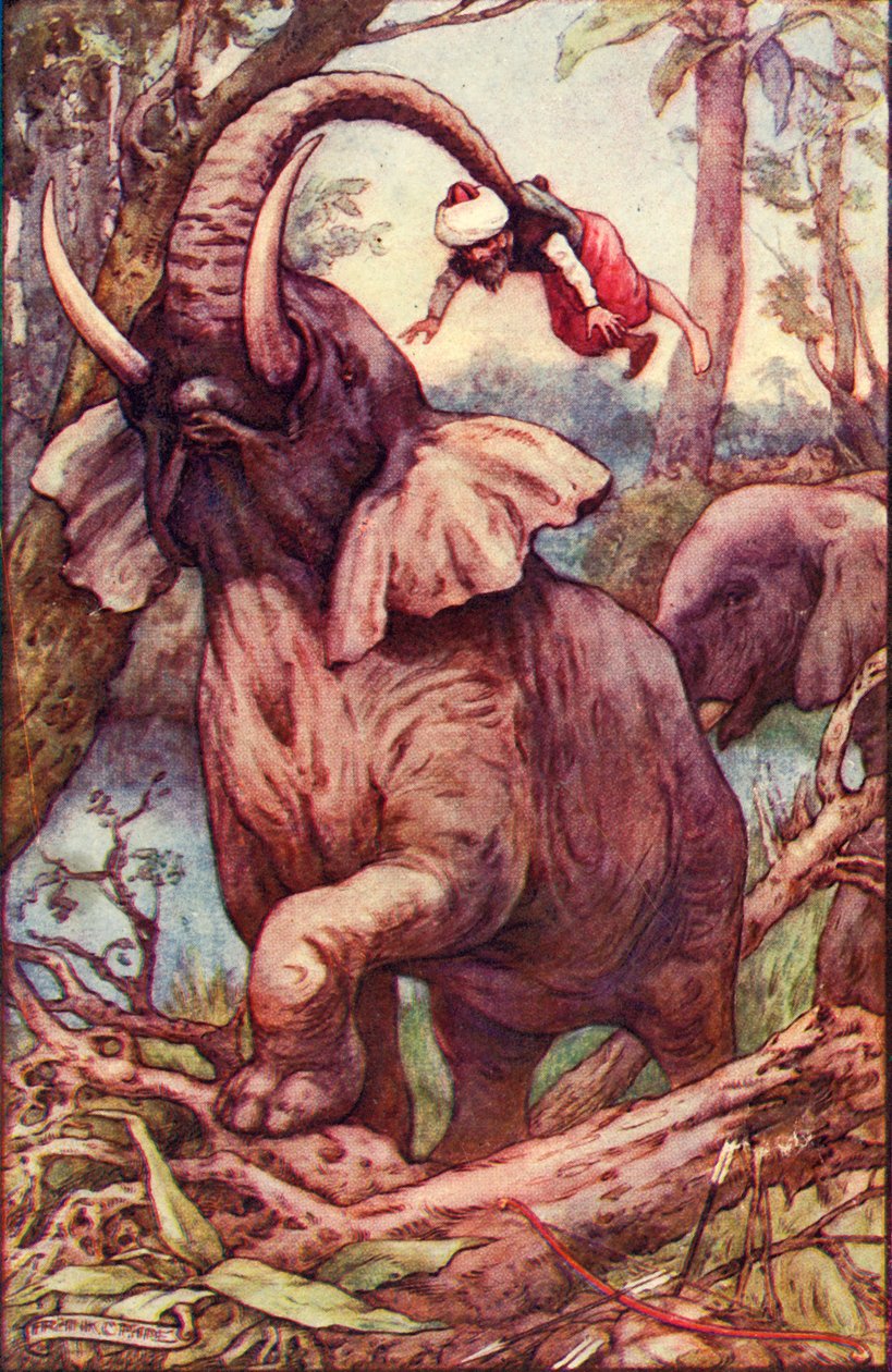 Az állat felvitt a törzsével, és a vállára helyezett, 1930. alkotó: Frank C. Pape