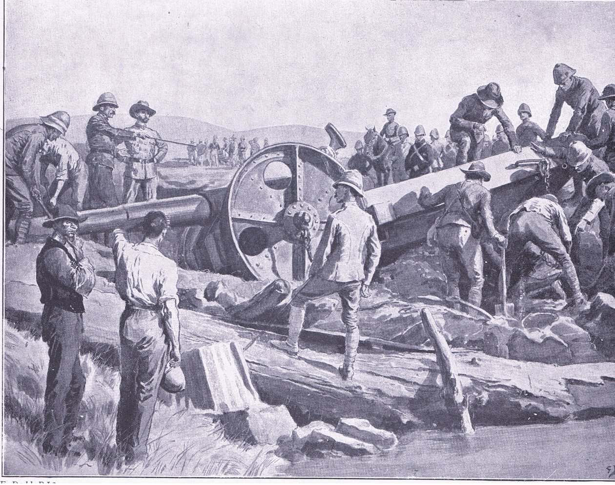 Fegyvert kapni egy csúnya helyen, illusztráció az After Pretoria: The Guerilla War, 1902-ből alkotó: Frank Dadd