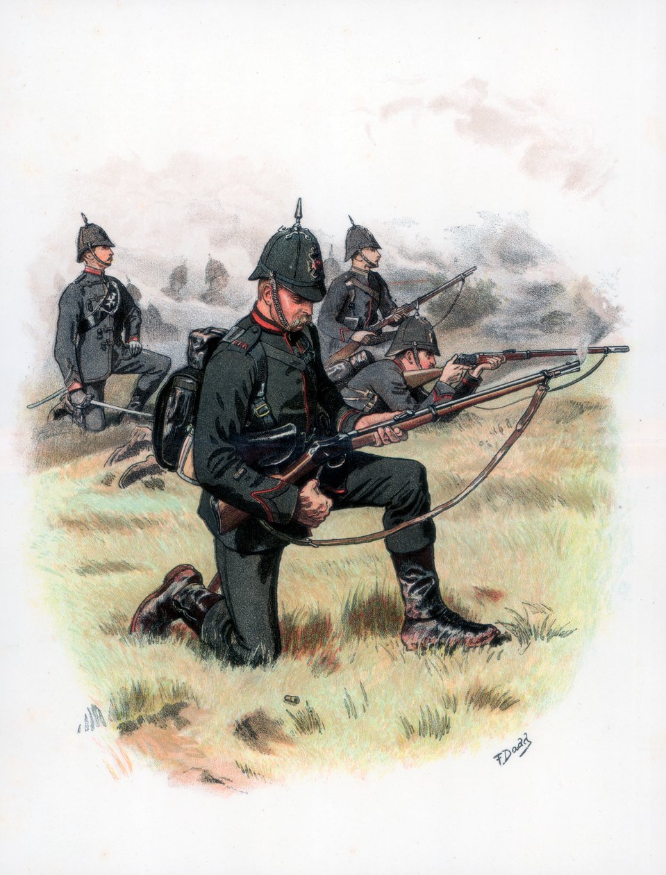 Marching Order, The Kings Royal Rifle Corps, korábban 60. puska, 1889. alkotó: Frank Dadd
