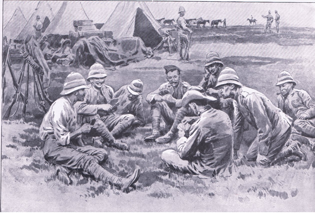 Fáradt katonák pihennek, az After Pretoria: The Guerilla War című filmből, amelyet a Harmsworth Bros Limited adott ki, 1901 alkotó: Frank Dadd