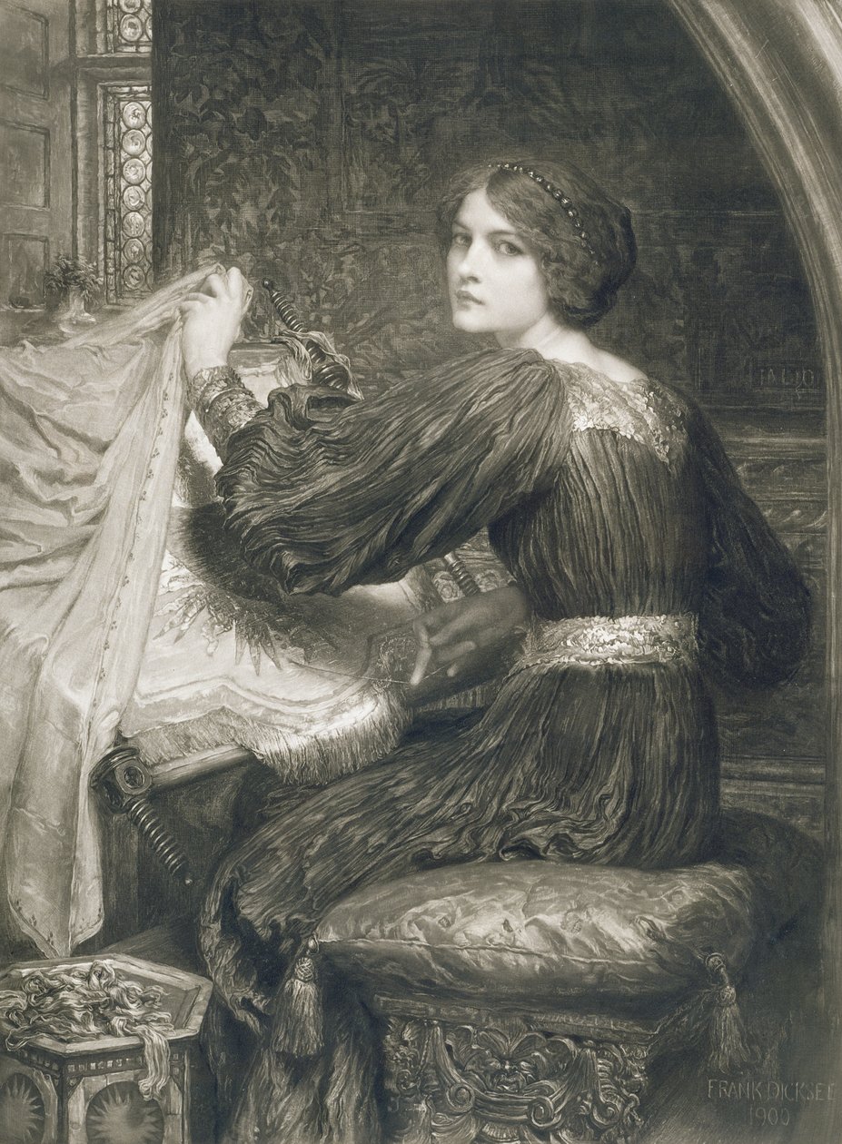 Penelope, vésette Norman Hirst (1862-1955 körül) kocsma. Írta: Frost és Reed, 1903 (mezzotint) alkotó: Frank Dicksee