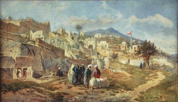 Egy arab temető, 1882. október 24. (akvarell és ceruza papíron) alkotó: Frank Dillon