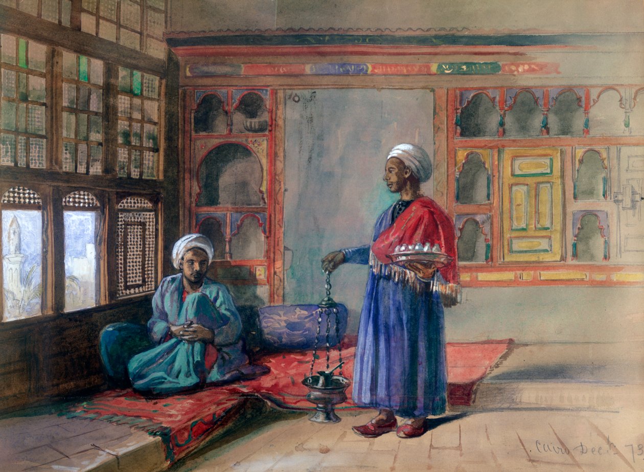 Lakás a Szadat sejk házában, Kairóban, 1873 alkotó: Frank Dillon
