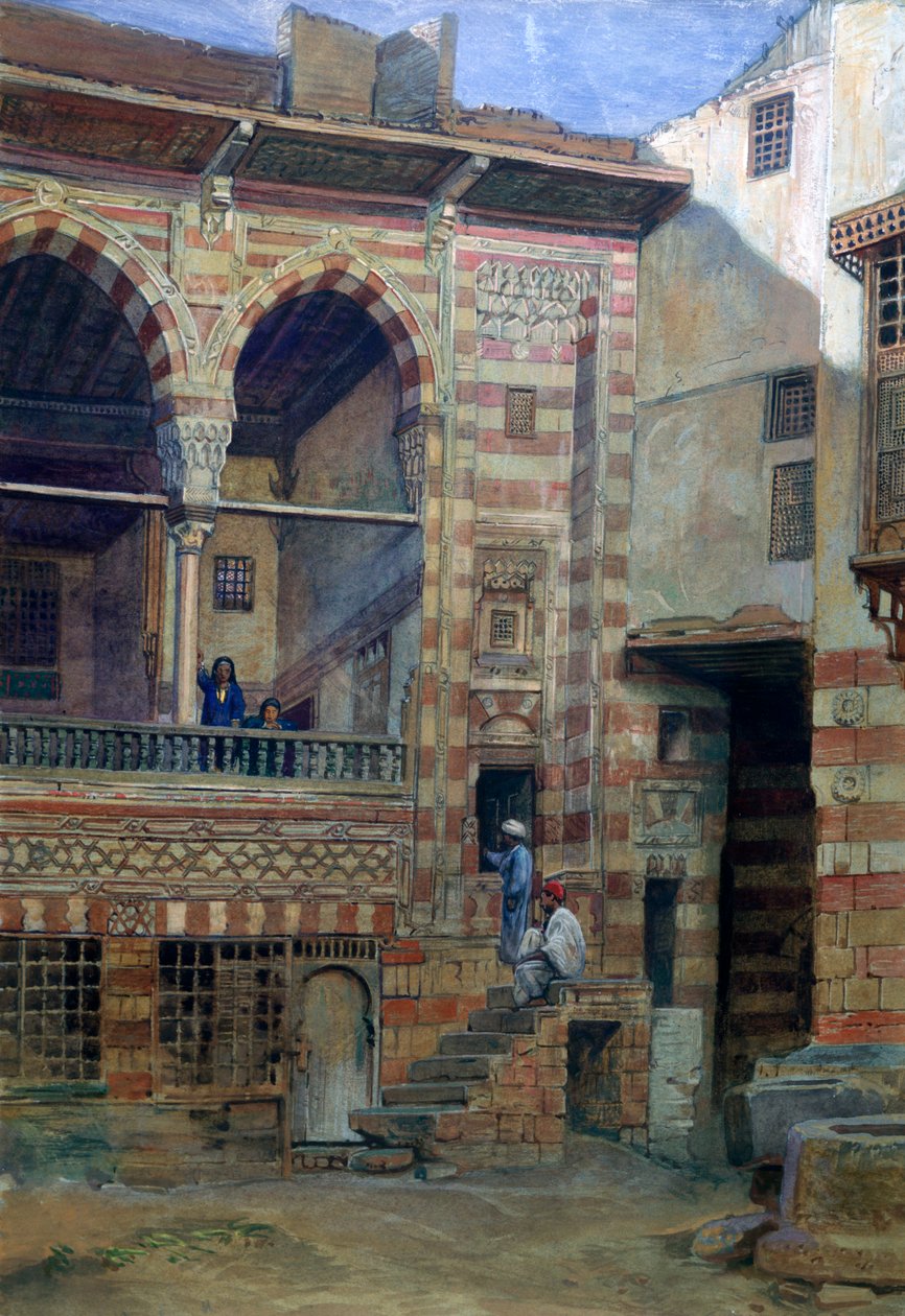 Udvar a Sadat sejk házában, Kairóban, 1873 alkotó: Frank Dillon