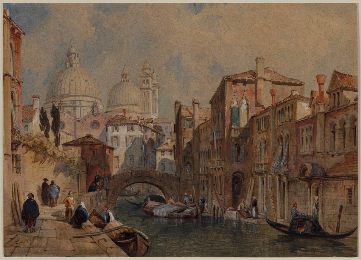 Kilátás Velencére: Santa Maria della Salute kupola, 1853. alkotó: Frank Dillon