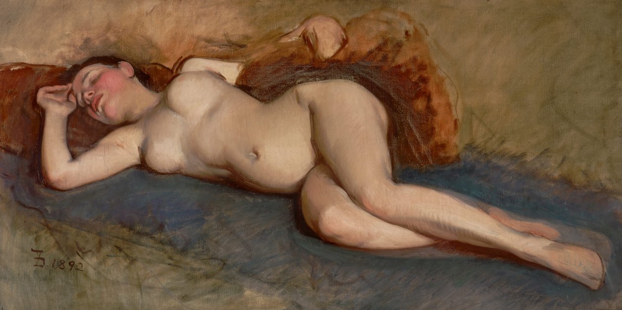 Fekvő akt alkotó: Frank Duveneck