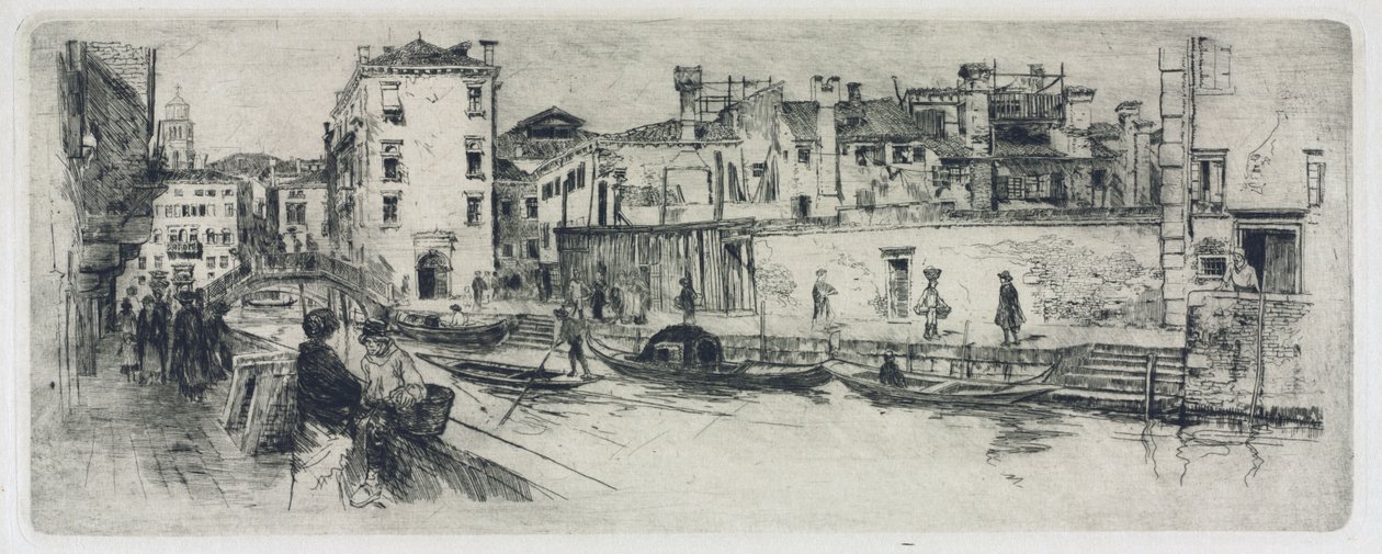 San Trovasso-csatorna, Velence, 1883. alkotó: Frank Duveneck