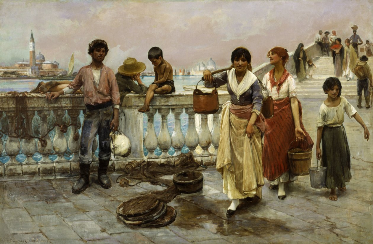 Vízszállítók, Velence, 1884. alkotó: Frank Duveneck