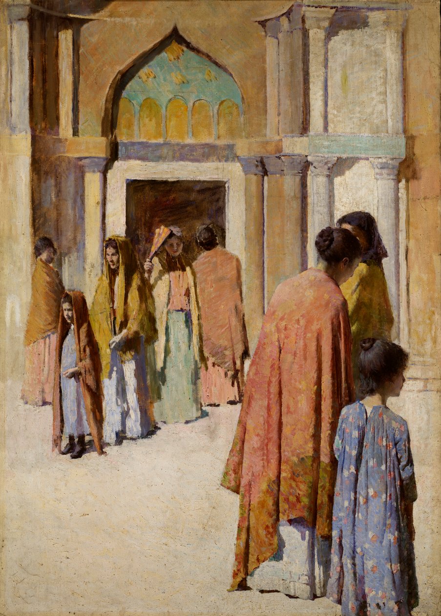 Nők a lépcső közelében sz. I, n.d. alkotó: Frank Edwin Scott