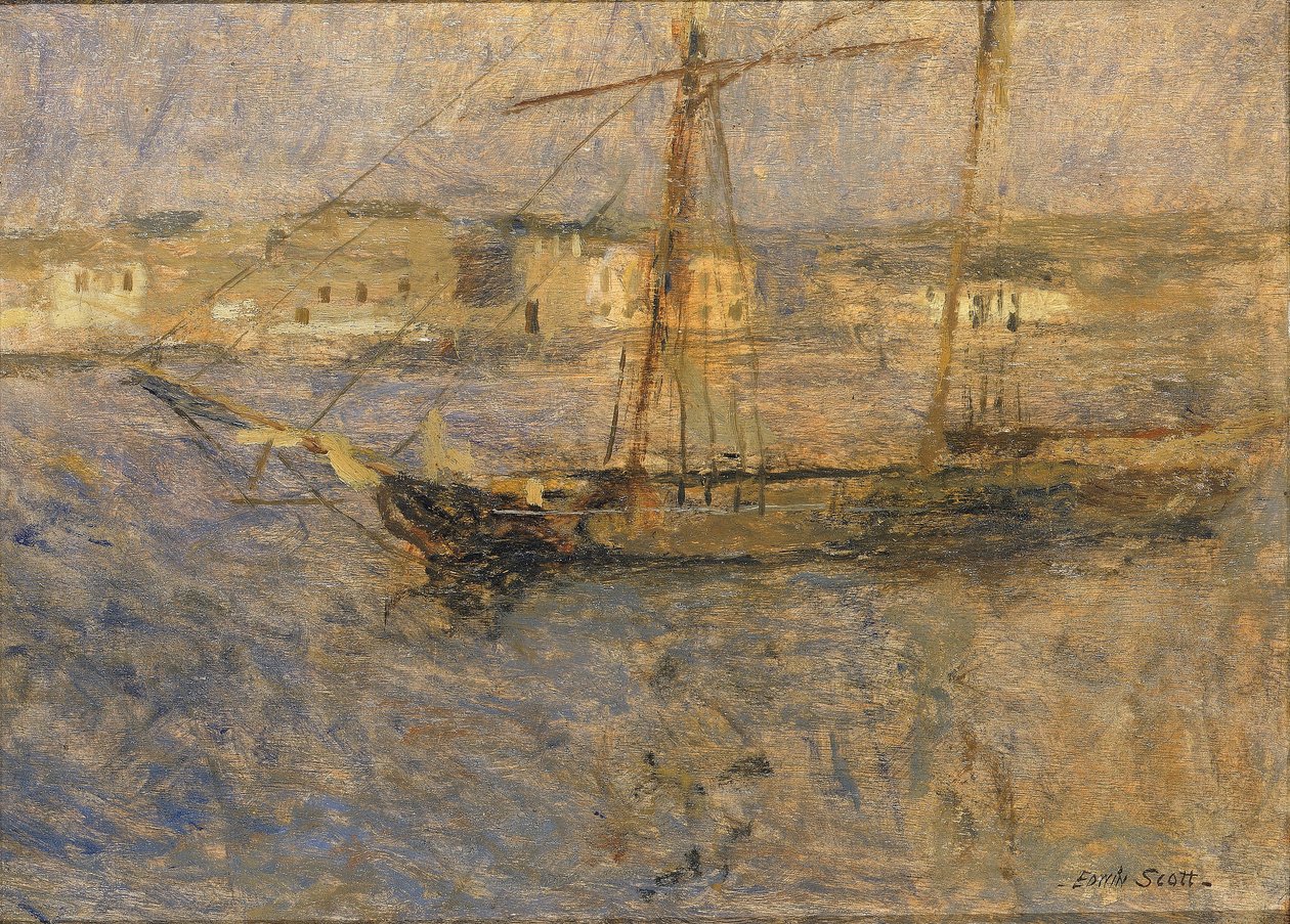 Horgonyzó hajók, Cherbourg no. I alkotó: Frank Edwin Scott