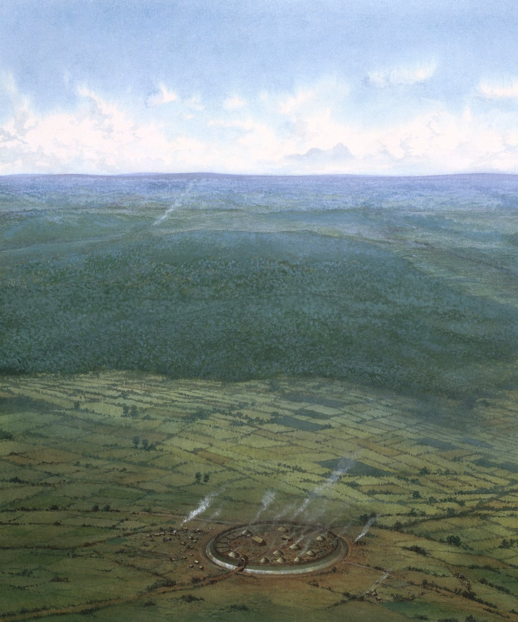 Erődített bekerítés, Dél-Anglia, ie 1000 körül. alkotó: Frank Gardiner