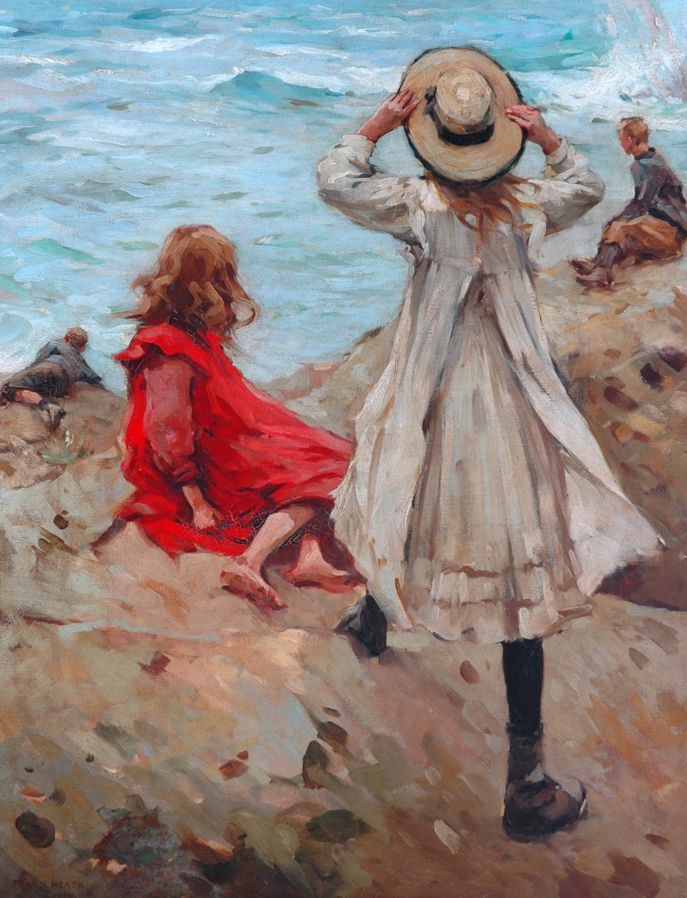 Gyermekek a tengerparton, 1910 alkotó: Frank Gascoigne Heath