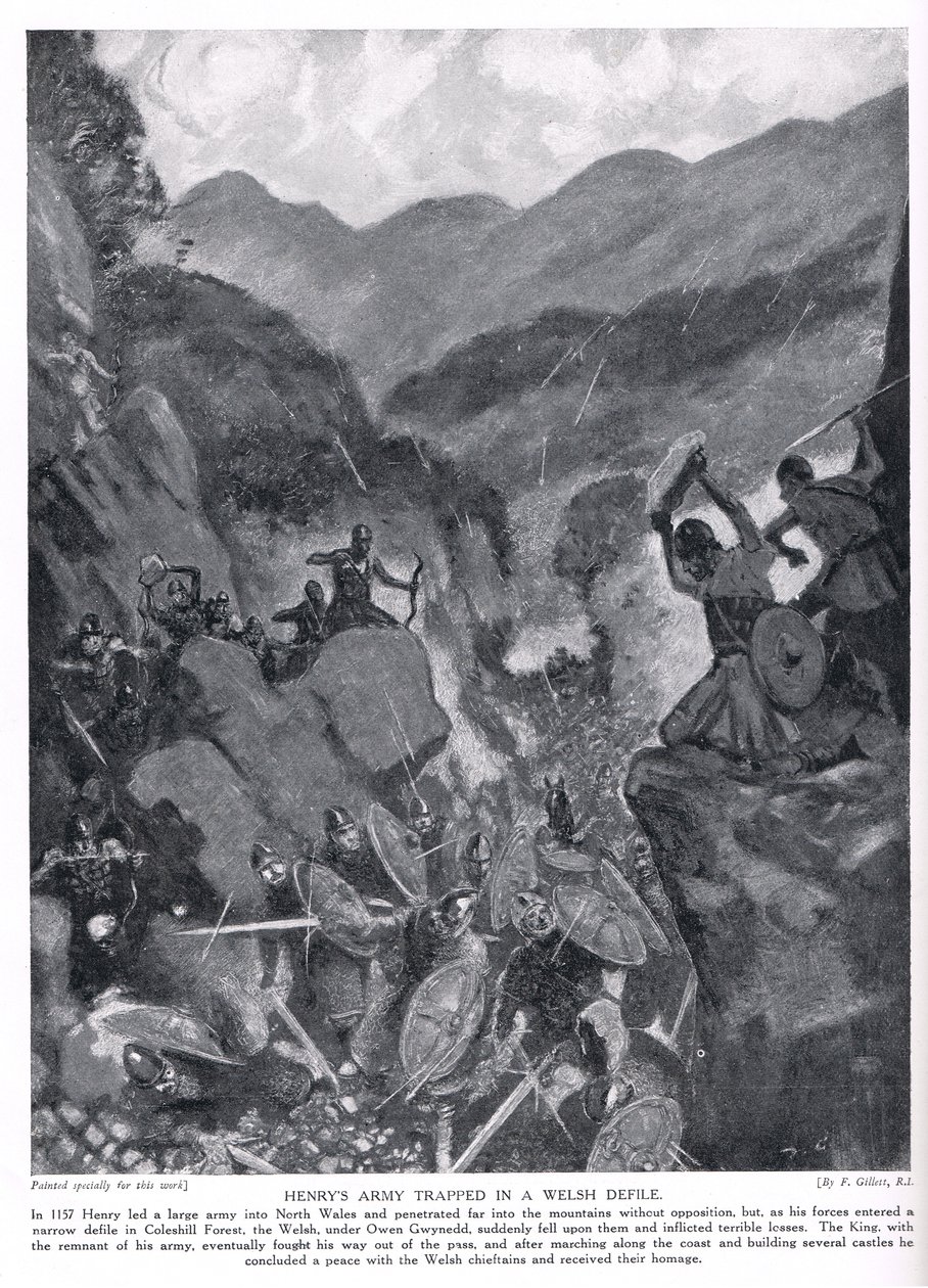 Henry hadserege egy walesi csapdába esett, 1920-as években alkotó: Frank Gillett