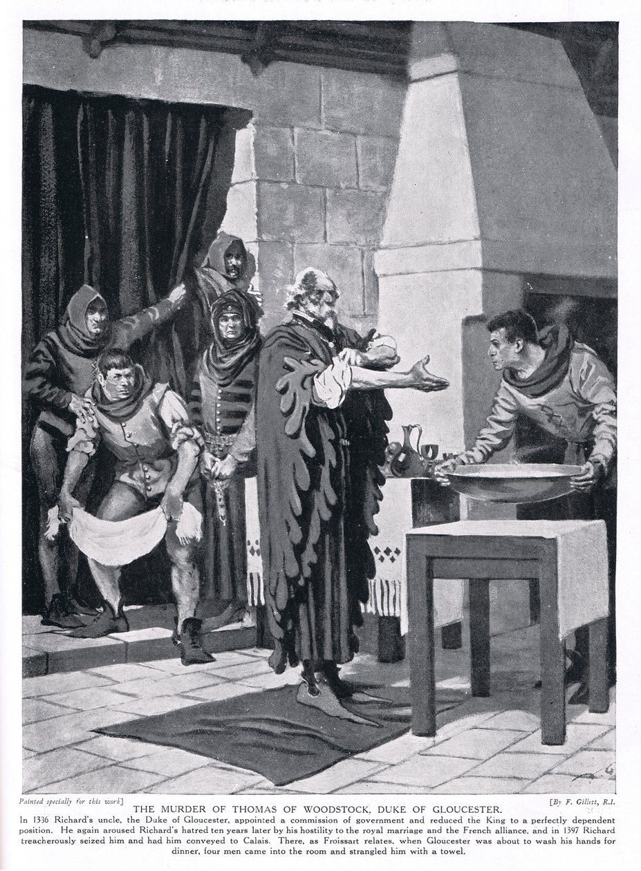 Thomas Woodstock, Gloucester hercegének meggyilkolása 1920-as évek, 1336. alkotó: Frank Gillett